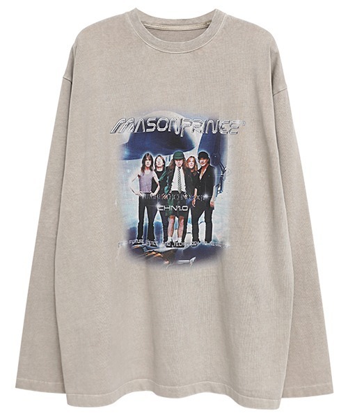 MASONPRINCE(メイソンプリンス)の「【MASONPRINCE】Oversized band motif long sleeve TEE CT2035(Tシャツ/カットソー・メンズ・ホワイト/ブラック/ベージュ・S/M/L)」の12枚目の写真