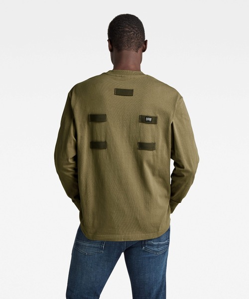 G-STAR（ジースター）の「BACK TAPE OVERSIZED T-SHIRT/ロンT/オーバーサイズ（Tシャツ/カットソー・メンズ・ダークオリーブ/ダークブルー・SMALL/LARGE/X-SMALL/MEDIUM/X-LARGE）」の8枚目の写真