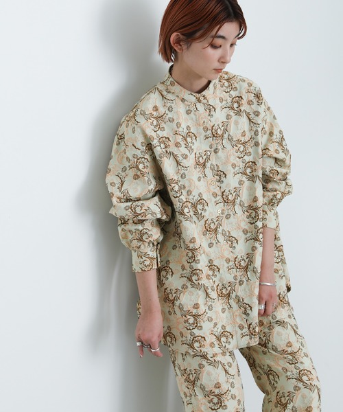 select MOCA（セレクトモカ）の「2022 SS フラワージャガードイージーパンツ（その他パンツ・レディース・ダークグレー/クリーム・FREE）」の5枚目の写真