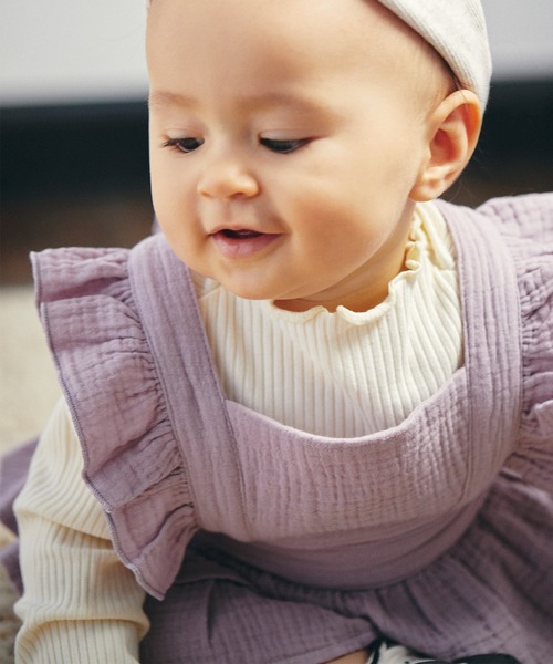 D.fesense（ディーフェセンス）の「リブインナーＴ（ニット/セーター・キッズ・オフホワイト/グレー・80ｃｍ/110cm/90cm）」の3枚目の写真