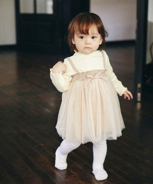 D.fesense（ディーフェセンス）の「リブインナーＴ（ニット/セーター・キッズ・オフホワイト/グレー・80ｃｍ/110cm/90cm）」の7枚目の写真