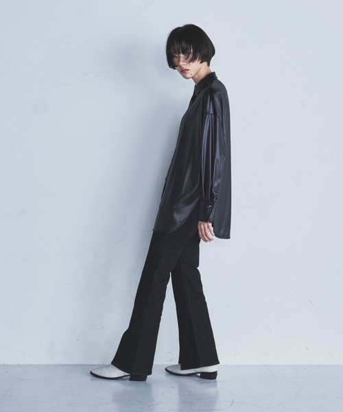 lautreamont BLEUBLANC（ロートレアモンブルーブラン）の「<lautreamont BLEUBLANC>フロントスリットクラシックデニムパンツ（デニムパンツ・レディース・ブラック/ネイビー・7号/9号/11号）」の13枚目の写真