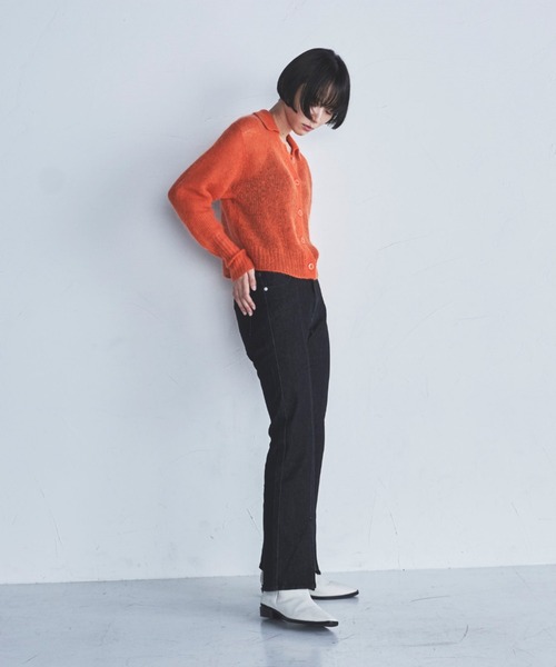 lautreamont BLEUBLANC（ロートレアモンブルーブラン）の「<lautreamont BLEUBLANC>フロントスリットクラシックデニムパンツ（デニムパンツ・レディース・ブラック/ネイビー・7号/9号/11号）」の16枚目の写真