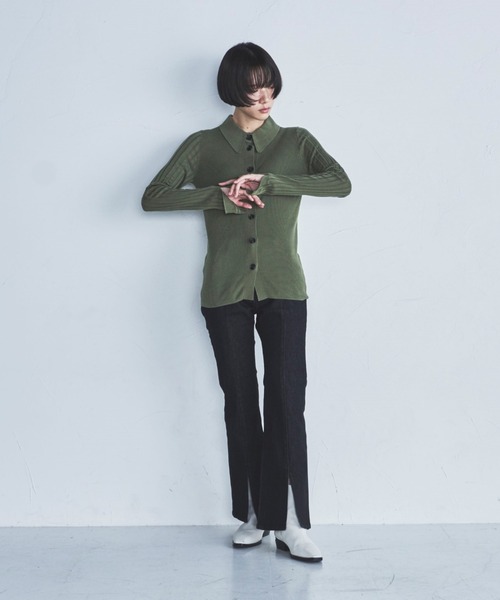 lautreamont BLEUBLANC（ロートレアモンブルーブラン）の「<lautreamont BLEUBLANC>フロントスリットクラシックデニムパンツ（デニムパンツ・レディース・ブラック/ネイビー・7号/9号/11号）」の14枚目の写真