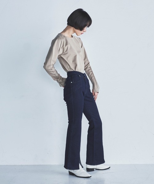 lautreamont BLEUBLANC（ロートレアモンブルーブラン）の「<lautreamont BLEUBLANC>フロントスリットクラシックデニムパンツ（デニムパンツ・レディース・ブラック/ネイビー・7号/9号/11号）」の12枚目の写真