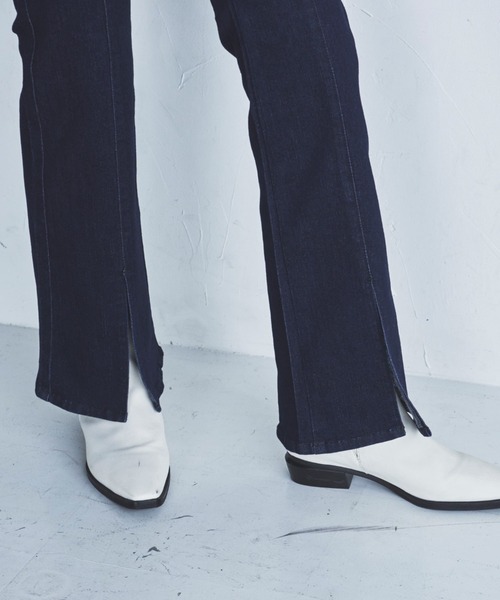 lautreamont BLEUBLANC（ロートレアモンブルーブラン）の「<lautreamont BLEUBLANC>フロントスリットクラシックデニムパンツ（デニムパンツ・レディース・ブラック/ネイビー・7号/9号/11号）」の10枚目の写真
