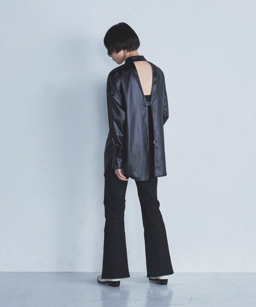lautreamont BLEUBLANC（ロートレアモンブルーブラン）の「<lautreamont BLEUBLANC>フロントスリットクラシックデニムパンツ（デニムパンツ・レディース・ブラック/ネイビー・7号/9号/11号）」の7枚目の写真