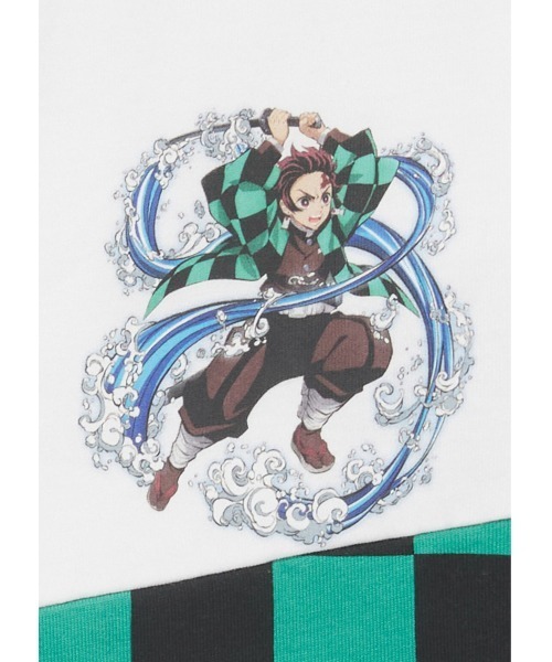 Design Tshirts Store graniph(デザイン ティーシャツ ストア グラニフ)の「竈門炭治郎(鬼滅の刃)|キッズ長袖Tシャツ(Tシャツ/カットソー・キッズ・ホワイト・100/110/120/130/140)」の7枚目の写真