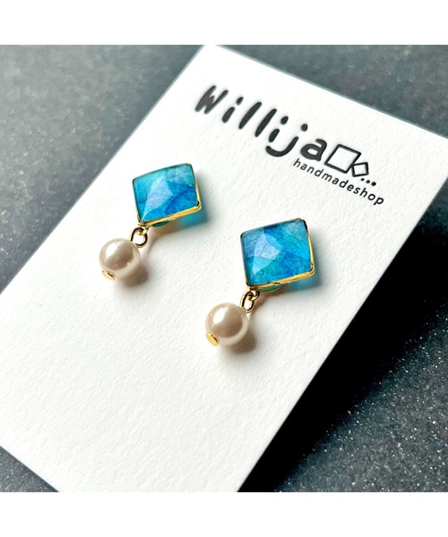 tone(トーン)の「【Willija】金属アレルギー対応《華澄》花びらのピアス(MA)(ピアス(両耳用)・レディース・ピンク/オレンジ/ブルー/グリーン/ホワイト/ネイビー・FREE)」の20枚目の写真