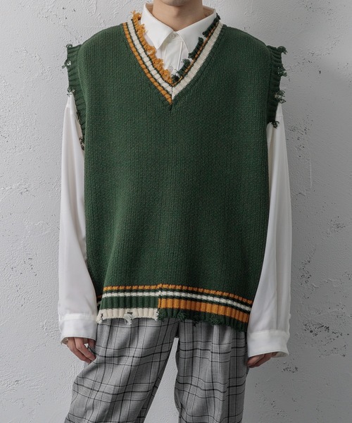 値下げしました！AMOMENTO ダークグレー ストライプ ベスト AMOMENTO ダークグレー ストライプ ベスト