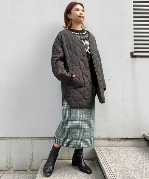 THE SHOP TK （ザ ショップ ティーケー ）の「◆ツィードチェックロングスカート（スカート・レディース・グリーン系その他3/ブラック系1・13/12）」の10枚目の写真