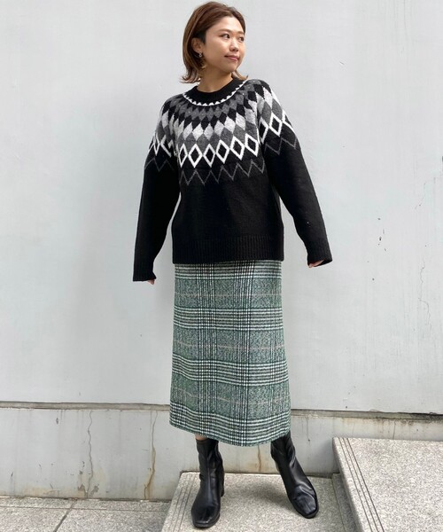 THE SHOP TK （ザ ショップ ティーケー ）の「◆ツィードチェックロングスカート（スカート・レディース・グリーン系その他3/ブラック系1・13/12）」の11枚目の写真