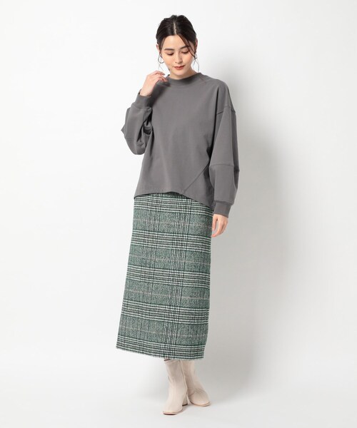 THE SHOP TK （ザ ショップ ティーケー ）の「◆ツィードチェックロングスカート（スカート・レディース・グリーン系その他3/ブラック系1・13/12）」の20枚目の写真