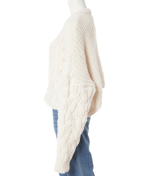 fifth(フィフス)の「【スタイリストプロデュース】ケーブルショートニット(ニット/セーター・レディース・ホワイト/チャコールグレー・MEDIUM)」の18枚目の写真