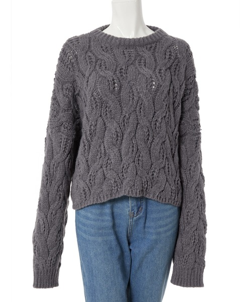 fifth(フィフス)の「【スタイリストプロデュース】ケーブルショートニット(ニット/セーター・レディース・ホワイト/チャコールグレー・MEDIUM)」の16枚目の写真
