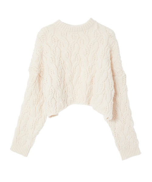 fifth(フィフス)の「【スタイリストプロデュース】ケーブルショートニット(ニット/セーター・レディース・ホワイト/チャコールグレー・MEDIUM)」の15枚目の写真