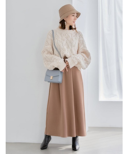 fifth(フィフス)の「【スタイリストプロデュース】ケーブルショートニット(ニット/セーター・レディース・ホワイト/チャコールグレー・MEDIUM)」の3枚目の写真