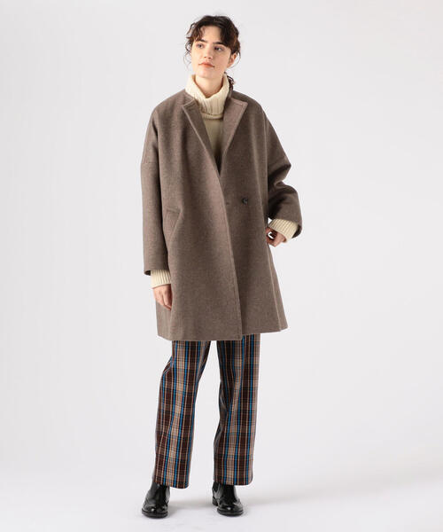 theory★ウールカシミヤ ダブルフェイス ノーカラーコート TOMORROWLAND （トゥモローランド）の「カシミヤダブルフェイス ノー