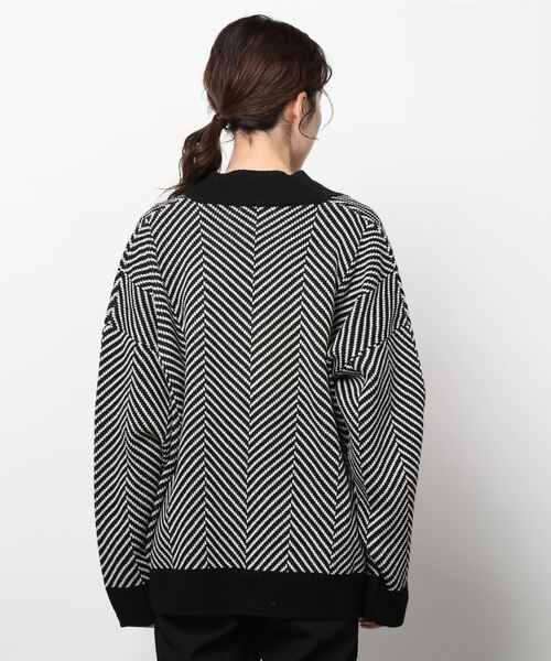 AS KNOW AS PINKY（アズノゥアズピンキー）の「リブで見せてヘリンボーンカーディガン（カーディガン/ボレロ・レディース・ブラック/ベージュ・FREE）」の21枚目の写真