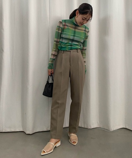 アメリヴィンテージ　シアートップス　グリーン Ameri（アメリ）の「BENNETT SHEER TOP（Tシャツ/カットソー
