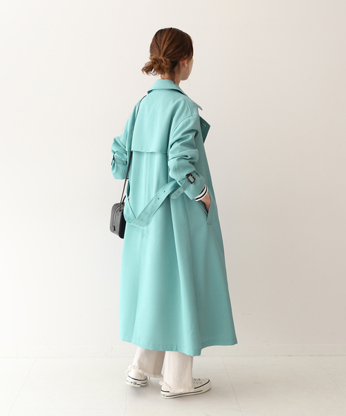 SLOBE IENA 濃紺　ノーカラートレンチコート 新品 SLOBE IENA スローブ イエナ ウォッシャブルトレンチコート