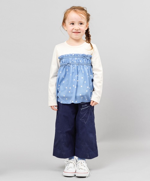 KP(ケーピー)の「リボンポケットコットンツイル7分丈ワイドパンツ(110-130cm)(その他パンツ・キッズ・ベージュ/ブルー系その他・130cm/110cm/120cm)」の13枚目の写真