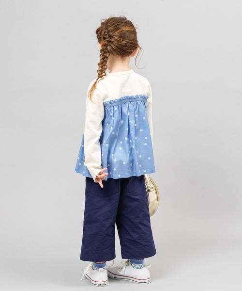 KP(ケーピー)の「リボンポケットコットンツイル7分丈ワイドパンツ(110-130cm)(その他パンツ・キッズ・ベージュ/ブルー系その他・130cm/110cm/120cm)」の14枚目の写真