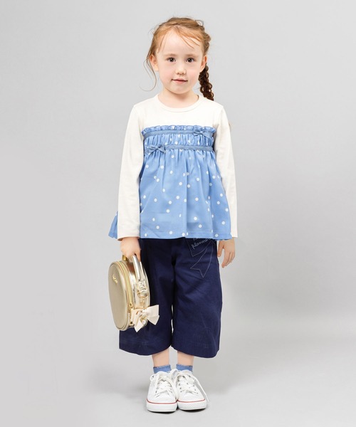 KP(ケーピー)の「リボンポケットコットンツイル7分丈ワイドパンツ(110-130cm)(その他パンツ・キッズ・ベージュ/ブルー系その他・130cm/110cm/120cm)」の15枚目の写真
