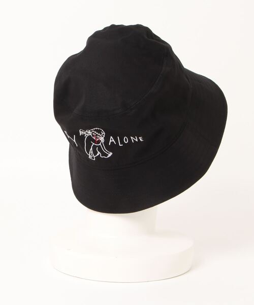 AZS TOKYO（アザストーキョー）の「AZS TOKYO/アザストーキョー/CRY ALONE BUCKET HAT/”CRY ALONE”バケットハット（ハット・レディース・ブラック・FREE）」の2枚目の写真
