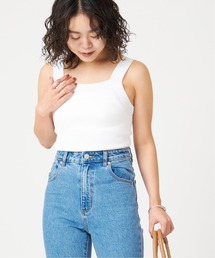 カップ付きリブニットキャミ◆