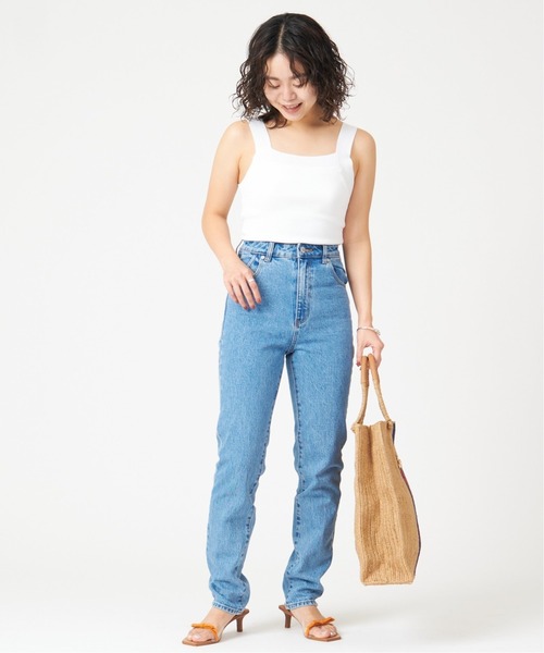 U by SPICK&SPAN(ユーバイスピックアンドスパン)の「カップ付きリブニットキャミ◆(キャミソール・レディース・カーキ/ホワイト・FREE)」の4枚目の写真
