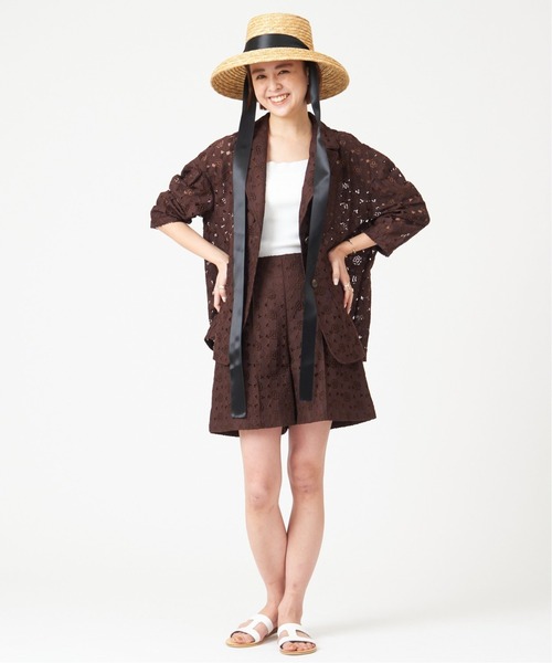 U by SPICK&SPAN(ユーバイスピックアンドスパン)の「カップ付きリブニットキャミ◆(キャミソール・レディース・カーキ/ホワイト・FREE)」の9枚目の写真