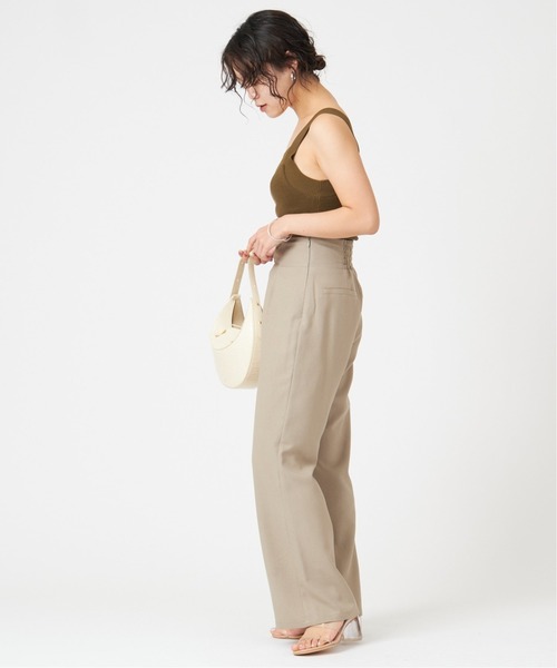 U by SPICK&SPAN(ユーバイスピックアンドスパン)の「カップ付きリブニットキャミ◆(キャミソール・レディース・カーキ/ホワイト・FREE)」の14枚目の写真