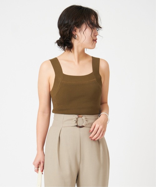 U by SPICK&SPAN(ユーバイスピックアンドスパン)の「カップ付きリブニットキャミ◆(キャミソール・レディース・カーキ/ホワイト・FREE)」の17枚目の写真