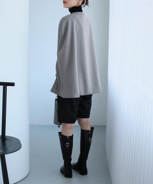 Girly Doll（ガーリードール）の「ポケット付きポンチョ（ポンチョ・レディース・ブラック/グレー/モカ・M/L）」の14枚目の写真