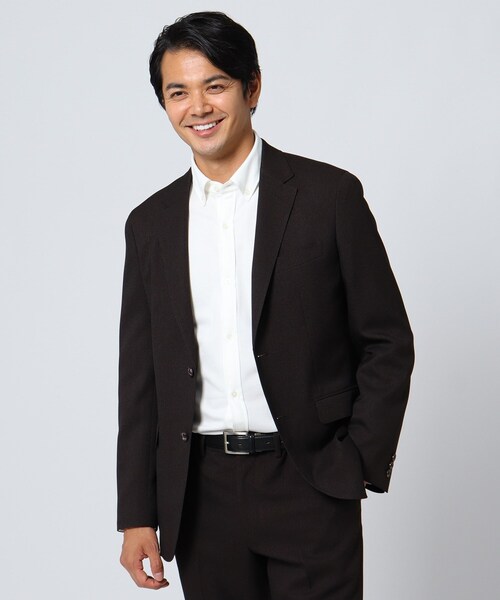 TAKEO KIKUCHI(タケオキクチ)の「◆【Sサイズ~】メランジストレッチジャケット(スーツジャケット・メンズ・チャコールグレー/ダークブラウン・03/02)」の1枚目の写真