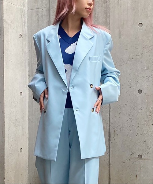 Oriens JOURNAL STANDARD（オリエンス ジャーナルスタンダード）の「Daddys セットアップジャケット（テーラードジャケット・レディース・ブラウン/グリーン/ブルー系その他/アイボリー・MEDIUM/LARGE）」の4枚目の写真