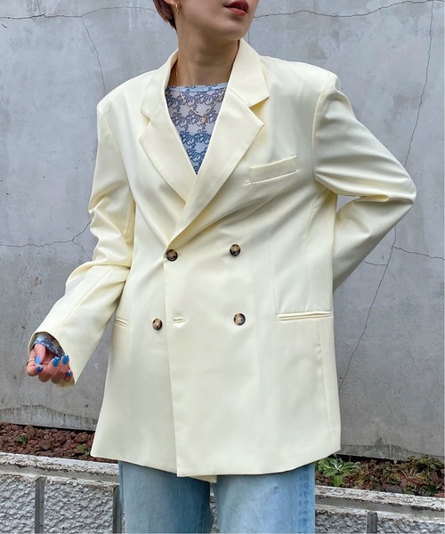 Oriens JOURNAL STANDARD（オリエンス ジャーナルスタンダード）の「Daddys セットアップジャケット（テーラードジャケット・レディース・ブラウン/グリーン/ブルー系その他/アイボリー・MEDIUM/LARGE）」の2枚目の写真