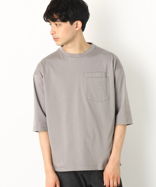 COMME　CA COMMUNE（コムサコミューン）の「★ＴＶ媒体着用商品★  ダブルポケット ビッグＴシャツ（Tシャツ/カットソー・メンズ・ブラック/グレー/サックスブルー/ピンク/グリーン/キナリ・MEDIUM/LARGE）」の3枚目の写真