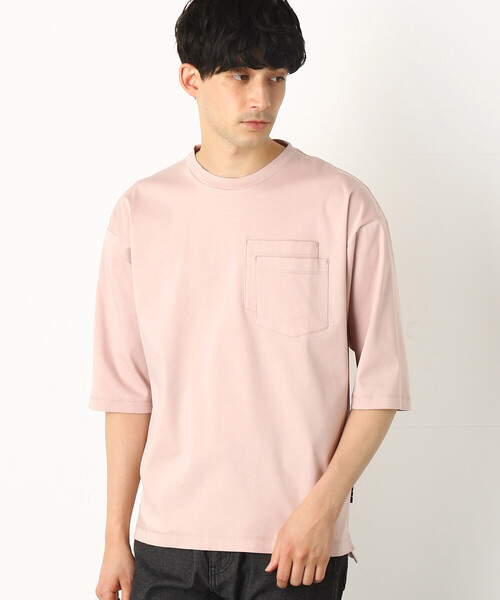 COMME　CA COMMUNE（コムサコミューン）の「★ＴＶ媒体着用商品★  ダブルポケット ビッグＴシャツ（Tシャツ/カットソー・メンズ・ブラック/グレー/サックスブルー/ピンク/グリーン/キナリ・MEDIUM/LARGE）」の6枚目の写真