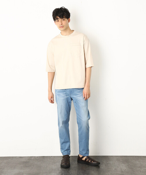 COMME　CA COMMUNE（コムサコミューン）の「★ＴＶ媒体着用商品★  ダブルポケット ビッグＴシャツ（Tシャツ/カットソー・メンズ・ブラック/グレー/サックスブルー/ピンク/グリーン/キナリ・MEDIUM/LARGE）」の19枚目の写真