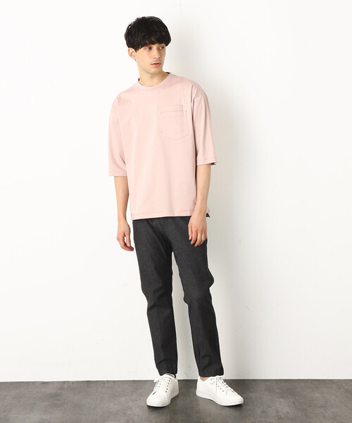 COMME　CA COMMUNE（コムサコミューン）の「★ＴＶ媒体着用商品★  ダブルポケット ビッグＴシャツ（Tシャツ/カットソー・メンズ・ブラック/グレー/サックスブルー/ピンク/グリーン/キナリ・MEDIUM/LARGE）」の20枚目の写真