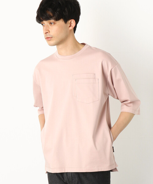 COMME　CA COMMUNE（コムサコミューン）の「★ＴＶ媒体着用商品★  ダブルポケット ビッグＴシャツ（Tシャツ/カットソー・メンズ・ブラック/グレー/サックスブルー/ピンク/グリーン/キナリ・MEDIUM/LARGE）」の8枚目の写真