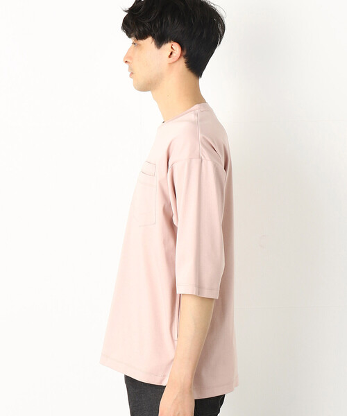 COMME　CA COMMUNE（コムサコミューン）の「★ＴＶ媒体着用商品★  ダブルポケット ビッグＴシャツ（Tシャツ/カットソー・メンズ・ブラック/グレー/サックスブルー/ピンク/グリーン/キナリ・MEDIUM/LARGE）」の9枚目の写真