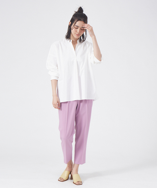abahouse mavie(アバハウスマヴィ)の「後ボタンスキッパーシャツ(シャツ/ブラウス・レディース・ホワイト/グレー/セージグリーン/ストライプ・フリー)」の7枚目の写真