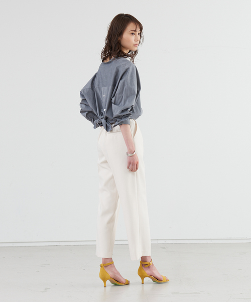 abahouse mavie(アバハウスマヴィ)の「後ボタンスキッパーシャツ(シャツ/ブラウス・レディース・ホワイト/グレー/セージグリーン/ストライプ・フリー)」の17枚目の写真