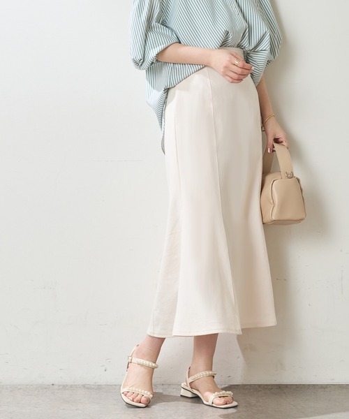 natural couture（ナチュラルクチュール）の「春の装いを軽やかに仕上げてくれる カットソーマーメイドスカート（スカート・レディース・ブラック/パープル/グレー/アイボリー・FREE）」の22枚目の写真