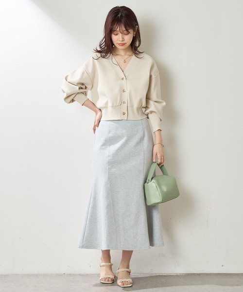 natural couture（ナチュラルクチュール）の「春の装いを軽やかに仕上げてくれる カットソーマーメイドスカート（スカート・レディース・ブラック/パープル/グレー/アイボリー・FREE）」の6枚目の写真