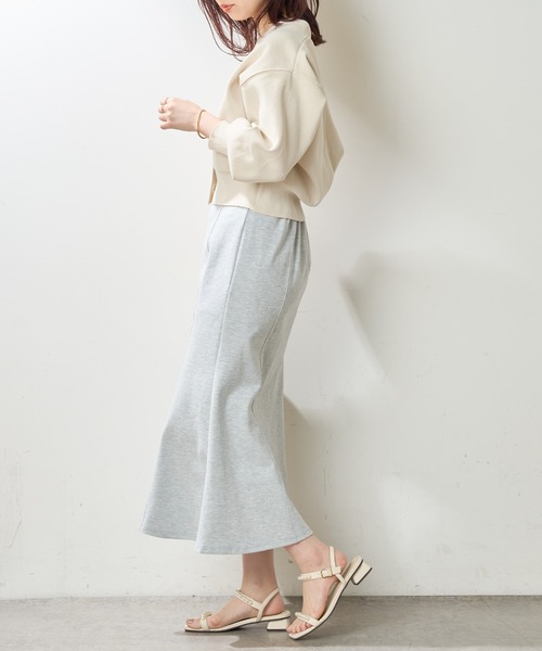 natural couture（ナチュラルクチュール）の「春の装いを軽やかに仕上げてくれる カットソーマーメイドスカート（スカート・レディース・ブラック/パープル/グレー/アイボリー・FREE）」の7枚目の写真