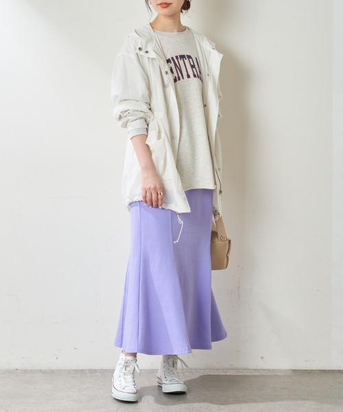 natural couture（ナチュラルクチュール）の「春の装いを軽やかに仕上げてくれる カットソーマーメイドスカート（スカート・レディース・ブラック/パープル/グレー/アイボリー・FREE）」の13枚目の写真